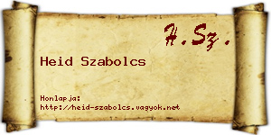 Heid Szabolcs névjegykártya